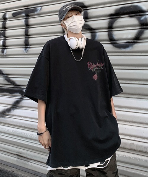 MGV(エムジーヴィー)の「ローズプリントT(Tシャツ/カットソー・メンズ・ホワイト/ブラック/グレー/ブルー・MEDIUM/LARGE/X-LARGE)」の8枚目の写真