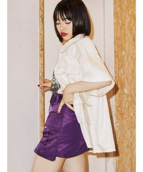 jouetie（ジュエティ）の「ワークポケットシャツ（シャツ/ブラウス・レディース・ブラック/ボルドー/アイボリー・MEDIUM）」の8枚目の写真