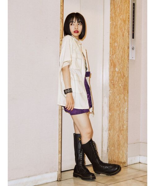 jouetie（ジュエティ）の「ワークポケットシャツ（シャツ/ブラウス・レディース・ブラック/ボルドー/アイボリー・MEDIUM）」の11枚目の写真