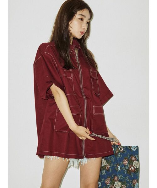 jouetie（ジュエティ）の「ワークポケットシャツ（シャツ/ブラウス・レディース・ブラック/ボルドー/アイボリー・MEDIUM）」の22枚目の写真