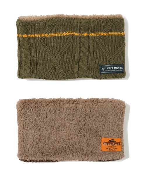 KRIFF MAYER Kid's Collection（クリフメイヤーキッズコレクション）の「モコネックウォーマー（ネックウォーマー/スヌード・キッズ・チャコール/ワインレッド/モカ/マスタード/カーキ/オフホワイト/グレー/ネイビー・LARGE/MEDIUM）」の5枚目の写真