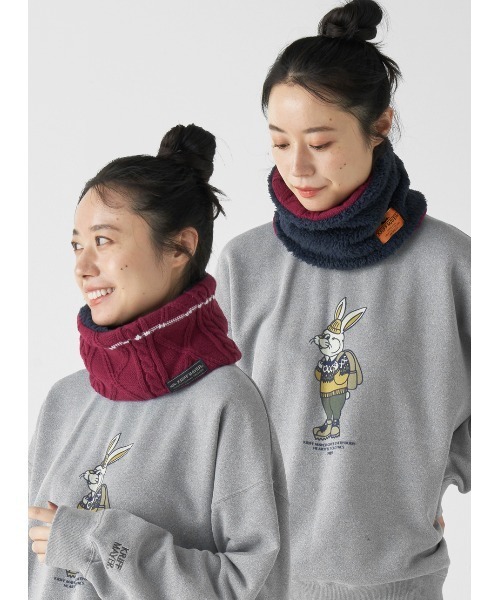 KRIFF MAYER Kid's Collection（クリフメイヤーキッズコレクション）の「モコネックウォーマー（ネックウォーマー/スヌード・キッズ・チャコール/ワインレッド/モカ/マスタード/カーキ/オフホワイト/グレー/ネイビー・LARGE/MEDIUM）」の8枚目の写真