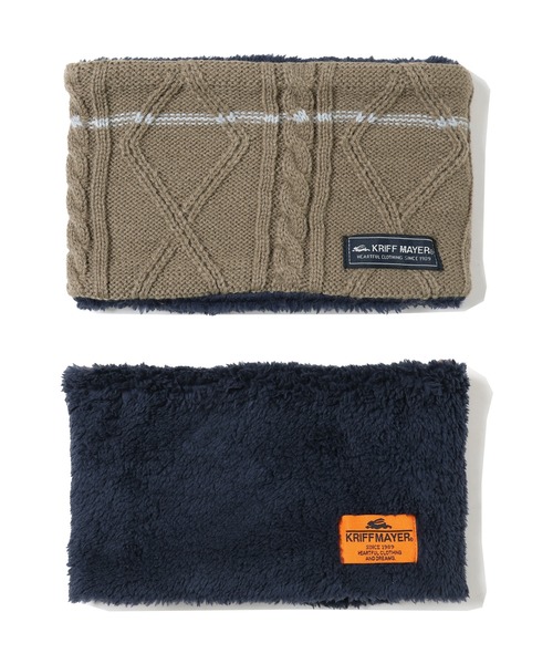 KRIFF MAYER Kid's Collection（クリフメイヤーキッズコレクション）の「モコネックウォーマー（ネックウォーマー/スヌード・キッズ・チャコール/ワインレッド/モカ/マスタード/カーキ/オフホワイト/グレー/ネイビー・LARGE/MEDIUM）」の4枚目の写真