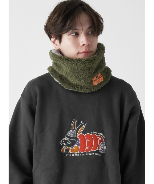 KRIFF MAYER Kid's Collection（クリフメイヤーキッズコレクション）の「モコネックウォーマー（ネックウォーマー/スヌード・キッズ・チャコール/ワインレッド/モカ/マスタード/カーキ/オフホワイト/グレー/ネイビー・LARGE/MEDIUM）」の18枚目の写真