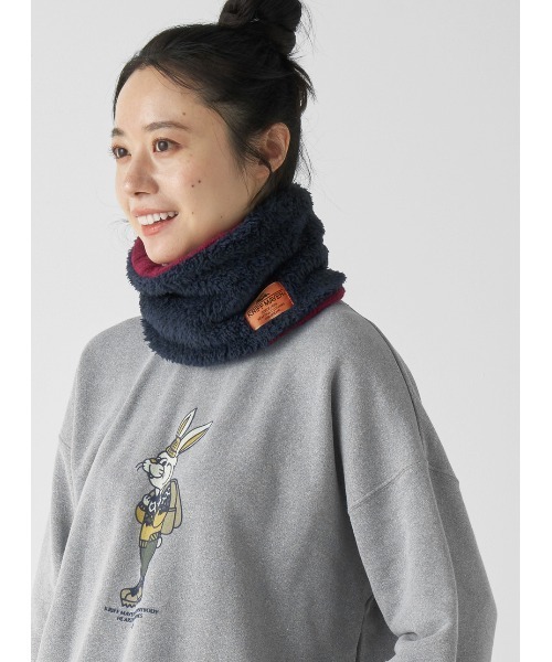 KRIFF MAYER Kid's Collection（クリフメイヤーキッズコレクション）の「モコネックウォーマー（ネックウォーマー/スヌード・キッズ・チャコール/ワインレッド/モカ/マスタード/カーキ/オフホワイト/グレー/ネイビー・LARGE/MEDIUM）」の19枚目の写真