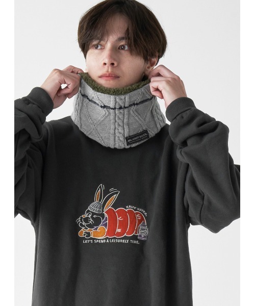 KRIFF MAYER Kid's Collection（クリフメイヤーキッズコレクション）の「モコネックウォーマー（ネックウォーマー/スヌード・キッズ・チャコール/ワインレッド/モカ/マスタード/カーキ/オフホワイト/グレー/ネイビー・LARGE/MEDIUM）」の17枚目の写真