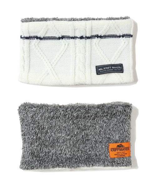 KRIFF MAYER Kid's Collection（クリフメイヤーキッズコレクション）の「モコネックウォーマー（ネックウォーマー/スヌード・キッズ・チャコール/ワインレッド/モカ/マスタード/カーキ/オフホワイト/グレー/ネイビー・LARGE/MEDIUM）」の9枚目の写真