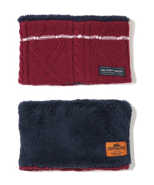 KRIFF MAYER Kid's Collection（クリフメイヤーキッズコレクション）の「モコネックウォーマー（ネックウォーマー/スヌード・キッズ・チャコール/ワインレッド/モカ/マスタード/カーキ/オフホワイト/グレー/ネイビー・LARGE/MEDIUM）」の12枚目の写真