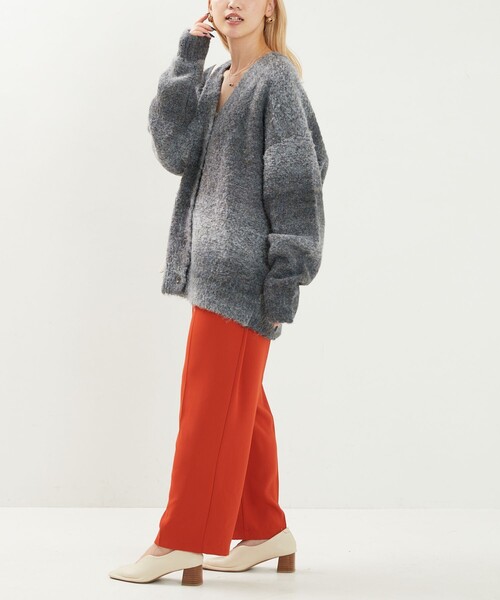 FREAK'S STORE（フリークスストア）の「限定展開　カラー グラデーション ループニット 2way カーディガン（前後2way）（カーディガン/ボレロ・レディース・オレンジ/グレー/パープル/ブラウン/その他・ﾌﾘ-）」の7枚目の写真