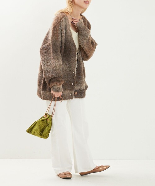 FREAK'S STORE（フリークスストア）の「限定展開　カラー グラデーション ループニット 2way カーディガン（前後2way）（カーディガン/ボレロ・レディース・オレンジ/グレー/パープル/ブラウン/その他・ﾌﾘ-）」の19枚目の写真