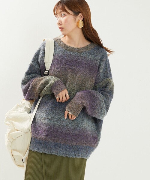 FREAK'S STORE（フリークスストア）の「限定展開　カラー グラデーション ループニット 2way カーディガン（前後2way）（カーディガン/ボレロ・レディース・オレンジ/グレー/パープル/ブラウン/その他・ﾌﾘ-）」の13枚目の写真