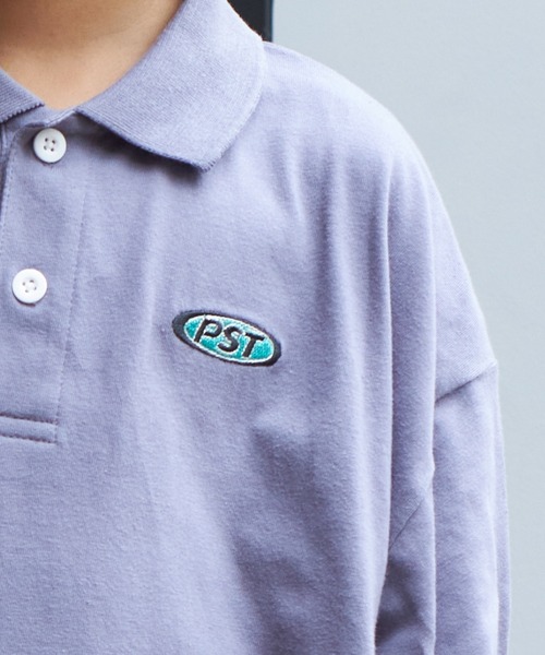 PAIRMANON STREET(ペアマノンストリート)の「【PAIRMANON STREET】ビッグシルエット ワンポイント刺繍 長袖 ポロシャツ(Tシャツ/カットソー・キッズ・パープル/ライトベージュ/ブラック系その他/グリーン・140/150/90/120/110/130/100)」の11枚目の写真