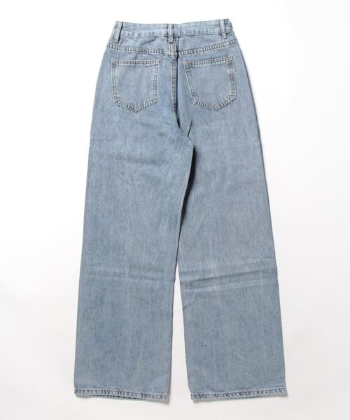 almo(アルモ)の「サイドダメージワイドデニムパンツ(BEY)(デニムパンツ・レディース・ブラック/ブルー・LARGE/MEDIUM/SMALL/X-LARGE)」の8枚目の写真