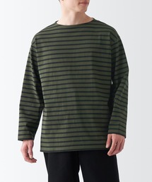 無印良品 | 洗いざらし太番手ボートネック九分袖Ｔシャツ(Tシャツ/カットソー)