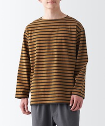 無印良品 | 洗いざらし太番手ボートネック九分袖Ｔシャツ(Tシャツ/カットソー)