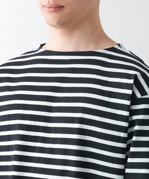 無印良品(ムジルシリョウヒン)の「洗いざらし太番手ボートネック九分袖Tシャツ(Tシャツ/カットソー・メンズ・イエロー系1/ネイビー系1/カーキ系3/ブラック系/ブラック系2/グレー系その他5・S/XS/L/M/XL/XXL)」の10枚目の写真