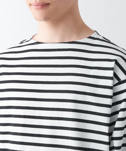 無印良品(ムジルシリョウヒン)の「洗いざらし太番手ボートネック九分袖Tシャツ(Tシャツ/カットソー・メンズ・イエロー系1/ネイビー系1/カーキ系3/ブラック系/ブラック系2/グレー系その他5・S/XS/L/M/XL/XXL)」の17枚目の写真