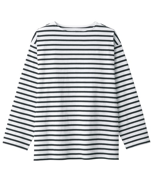 無印良品(ムジルシリョウヒン)の「洗いざらし太番手ボートネック九分袖Tシャツ(Tシャツ/カットソー・メンズ・イエロー系1/ネイビー系1/カーキ系3/ブラック系/ブラック系2/グレー系その他5・S/XS/L/M/XL/XXL)」の19枚目の写真