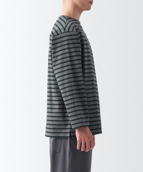 無印良品(ムジルシリョウヒン)の「洗いざらし太番手ボートネック九分袖Tシャツ(Tシャツ/カットソー・メンズ・イエロー系1/ネイビー系1/カーキ系3/ブラック系/ブラック系2/グレー系その他5・S/XS/L/M/XL/XXL)」の22枚目の写真