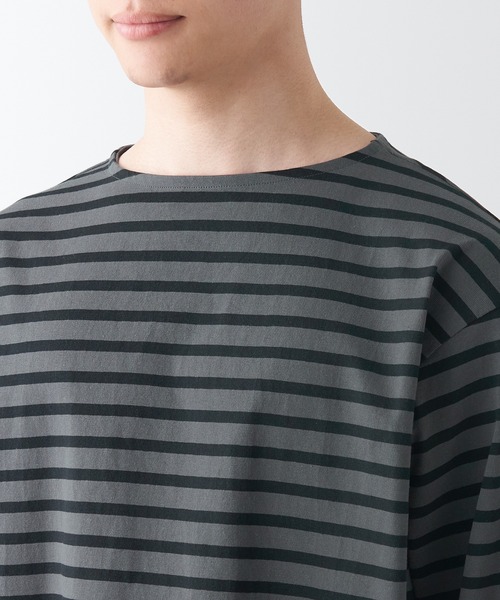 セール】洗いざらし太番手ボートネック九分袖Tシャツ（Tシャツ