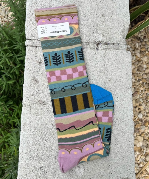 Bonne maison（ボンメゾン）の「【Bonne Maison】ハイソックス（ソックス/靴下・レディース・ミント・FREE）」の3枚目の写真