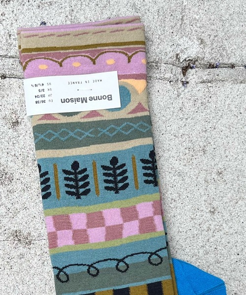 Bonne maison（ボンメゾン）の「【Bonne Maison】ハイソックス（ソックス/靴下・レディース・ミント・FREE）」の4枚目の写真