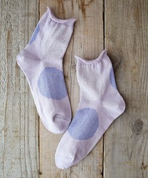 Put on socks（プットオンソックス）の「【Put on socks プットオンソックス】"Savon 2nd"サボン コットンリネン BIGドット ショートソックス（ソックス/靴下）」