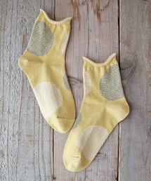 Put on socks（プットオンソックス）の「【Put on socks プットオンソックス】"Savon 2nd"サボン コットンリネン BIGドット ショートソックス（ソックス/靴下）」