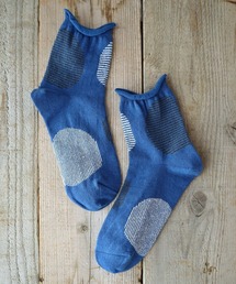 Put on socks（プットオンソックス）の「【Put on socks プットオンソックス】"Savon 2nd"サボン コットンリネン BIGドット ショートソックス（ソックス/靴下）」