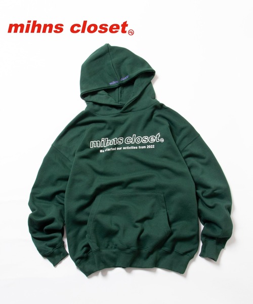 mihns closet(ミンズクローゼット)の「【mihns closet/ミンズクローゼット】ロゴスウェットパーカー/セットアップ可能(パーカー・メンズ・グリーン/ブラック/ライトグレー・L/M/XL)」の1枚目の写真