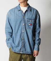  JEANS トミージーンズ 袖切り替え 長袖シャツ チェック ☆TOMMY JEANS トミー ジーンズ 長袖シャツ チェック シャツ XL