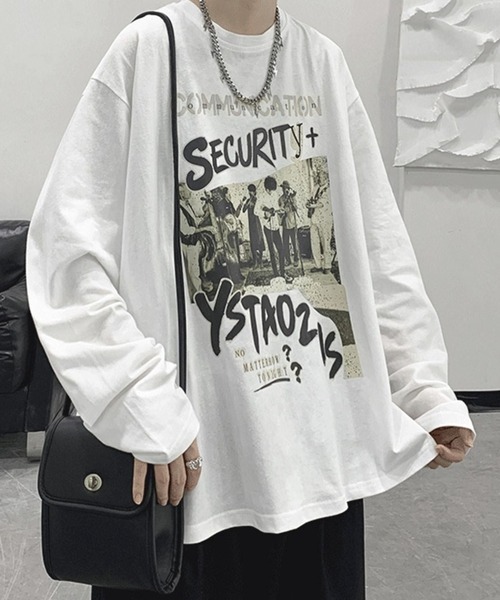 Anchor Smith(アンカー スミス)の「ビッグシルエットヴィンテージライクプリント長袖Tシャツ(Tシャツ/カットソー・メンズ・ブラック系1/ブラック系2/グリーン系1/グレー系2/ホワイト系2/ブルー系2/ホワイト系1/グレー系1/ブルー系1・L/M)」の3枚目の写真