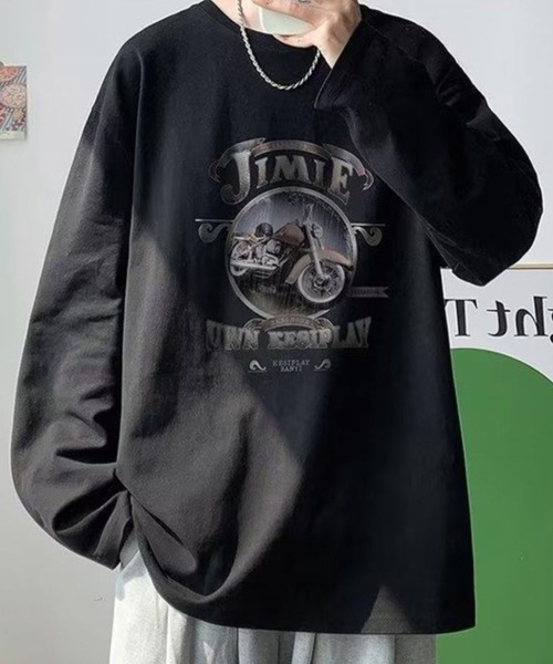 Anchor Smith(アンカー スミス)の「ビッグシルエットヴィンテージライクプリント長袖Tシャツ(Tシャツ/カットソー・メンズ・ブラック系1/ブラック系2/グリーン系1/グレー系2/ホワイト系2/ブルー系2/ホワイト系1/グレー系1/ブルー系1・L/M)」の4枚目の写真