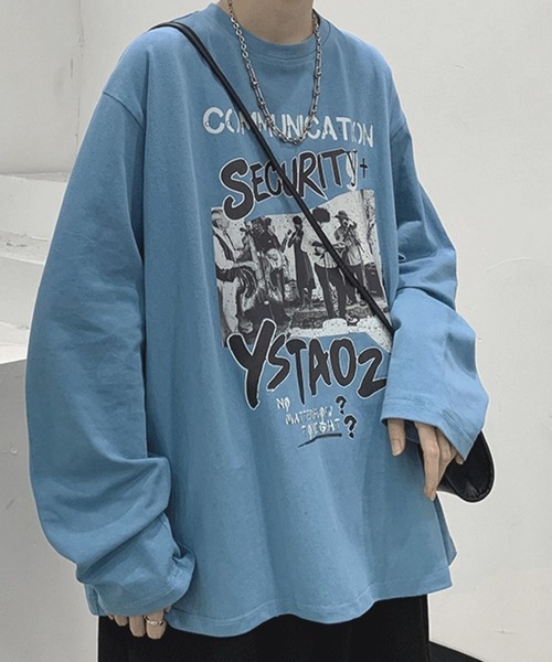 Anchor Smith(アンカー スミス)の「ビッグシルエットヴィンテージライクプリント長袖Tシャツ(Tシャツ/カットソー・メンズ・ブラック系1/ブラック系2/グリーン系1/グレー系2/ホワイト系2/ブルー系2/ホワイト系1/グレー系1/ブルー系1・L/M)」の9枚目の写真