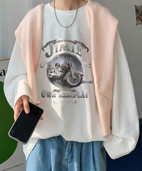 Anchor Smith(アンカー スミス)の「ビッグシルエットヴィンテージライクプリント長袖Tシャツ(Tシャツ/カットソー・メンズ・ブラック系1/ブラック系2/グリーン系1/グレー系2/ホワイト系2/ブルー系2/ホワイト系1/グレー系1/ブルー系1・L/M)」の12枚目の写真