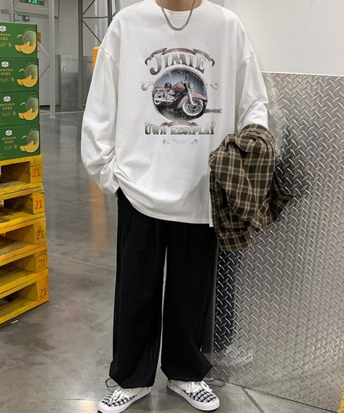 Anchor Smith(アンカー スミス)の「ビッグシルエットヴィンテージライクプリント長袖Tシャツ(Tシャツ/カットソー・メンズ・ブラック系1/ブラック系2/グリーン系1/グレー系2/ホワイト系2/ブルー系2/ホワイト系1/グレー系1/ブルー系1・L/M)」の11枚目の写真