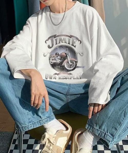 Anchor Smith(アンカー スミス)の「ビッグシルエットヴィンテージライクプリント長袖Tシャツ(Tシャツ/カットソー・メンズ・ブラック系1/ブラック系2/グリーン系1/グレー系2/ホワイト系2/ブルー系2/ホワイト系1/グレー系1/ブルー系1・L/M)」の13枚目の写真