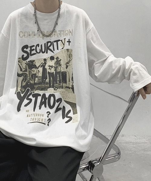 Anchor Smith(アンカー スミス)の「ビッグシルエットヴィンテージライクプリント長袖Tシャツ(Tシャツ/カットソー・メンズ・ブラック系1/ブラック系2/グリーン系1/グレー系2/ホワイト系2/ブルー系2/ホワイト系1/グレー系1/ブルー系1・L/M)」の16枚目の写真