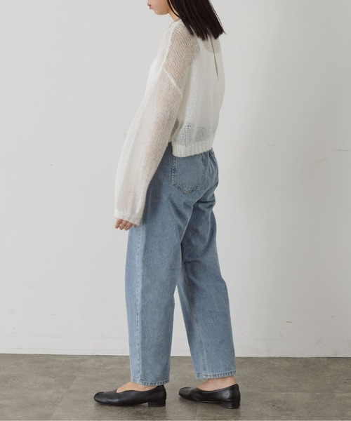 Thevon（ゼボン）の「ショート丈モヘアシアーニット（ニット/セーター・レディース・ブルー/オフホワイト/グレー/モカ・FREE）」の17枚目の写真