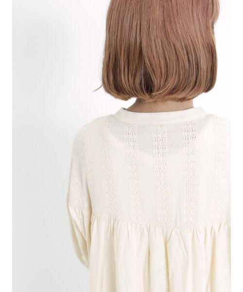 Samansa Mos2（サマンサ モスモス）の「切替ギャザーワンピース（ワンピース・レディース・ネイビー/キナリ/ブラウン・F）」の4枚目の写真