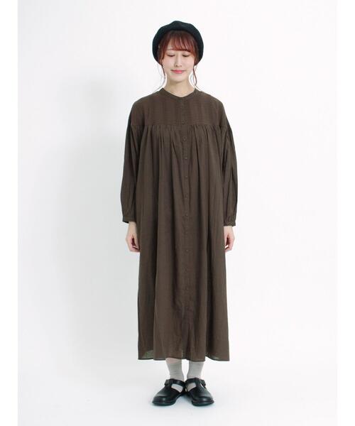 Samansa Mos2（サマンサ モスモス）の「切替ギャザーワンピース（ワンピース・レディース・ネイビー/キナリ/ブラウン・F）」の14枚目の写真