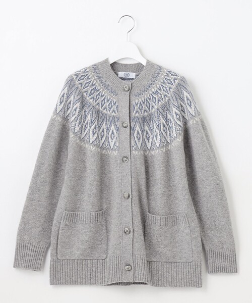 J.PRESS(ジェイプレス)の「【洗える】FAIR ISLE 求心編み カーディガン(カーディガン/ボレロ・レディース・ベージュ系/ホワイト系/ライトグレー系・T13/T15)」の11枚目の写真
