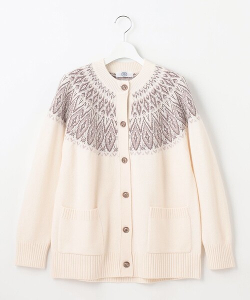 J.PRESS(ジェイプレス)の「【洗える】FAIR ISLE 求心編み カーディガン(カーディガン/ボレロ・レディース・ベージュ系/ホワイト系/ライトグレー系・T13/T15)」の13枚目の写真