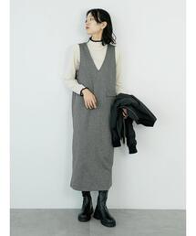 Samansa Mos2 blue | カットジャカードジャンスカ(ワンピース)