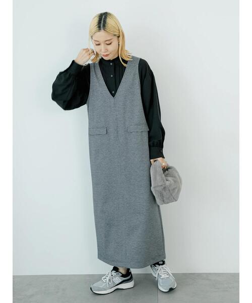 Samansa Mos2 blue（サマンサモスモスブルー）の「カットジャカードジャンスカ（ワンピース・レディース・グレー/ブラウン・F）」の4枚目の写真