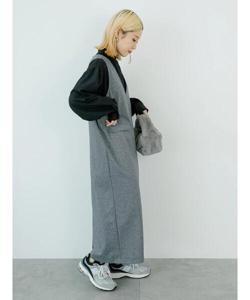 Samansa Mos2 blue（サマンサモスモスブルー）の「カットジャカードジャンスカ（ワンピース・レディース・グレー/ブラウン・F）」の5枚目の写真