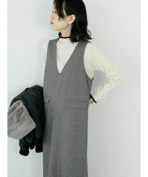 Samansa Mos2 blue（サマンサモスモスブルー）の「カットジャカードジャンスカ（ワンピース・レディース・グレー/ブラウン・F）」の8枚目の写真