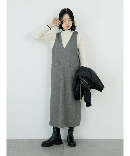 Samansa Mos2 blue（サマンサモスモスブルー）の「カットジャカードジャンスカ（ワンピース・レディース・グレー/ブラウン・F）」の10枚目の写真