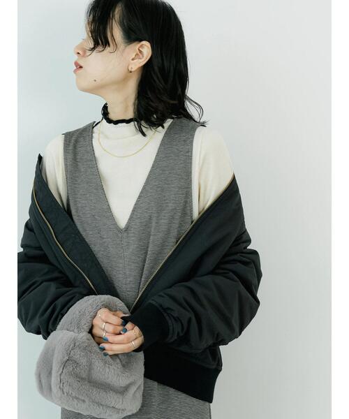 Samansa Mos2 blue（サマンサモスモスブルー）の「カットジャカードジャンスカ（ワンピース・レディース・グレー/ブラウン・F）」の13枚目の写真