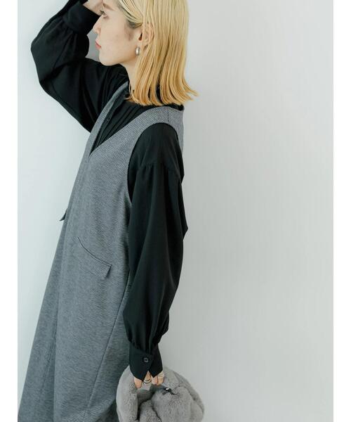 Samansa Mos2 blue（サマンサモスモスブルー）の「カットジャカードジャンスカ（ワンピース・レディース・グレー/ブラウン・F）」の19枚目の写真